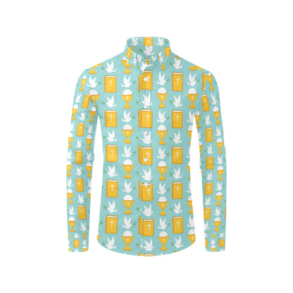Christian Pattern Print Design 02 Men's Long Sleeve Shirt