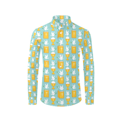 Christian Pattern Print Design 02 Men's Long Sleeve Shirt