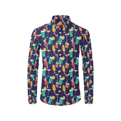 Cocktail Pattern Print Design 06 Men's Long Sleeve Shirt