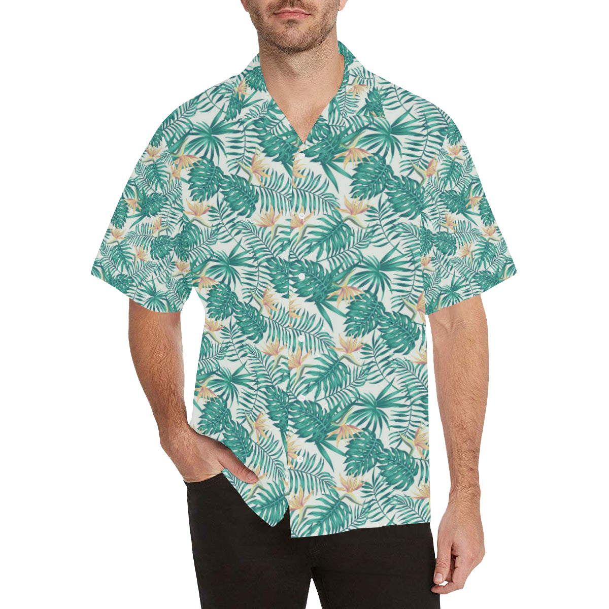 Bird Of Paradise Pattern Print Design 05 Men's Hawaiian Shirt