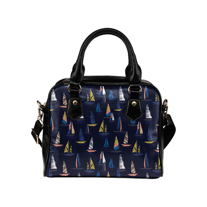 Sailing Ships Pattern Print Design A03 Shoulder Handbag