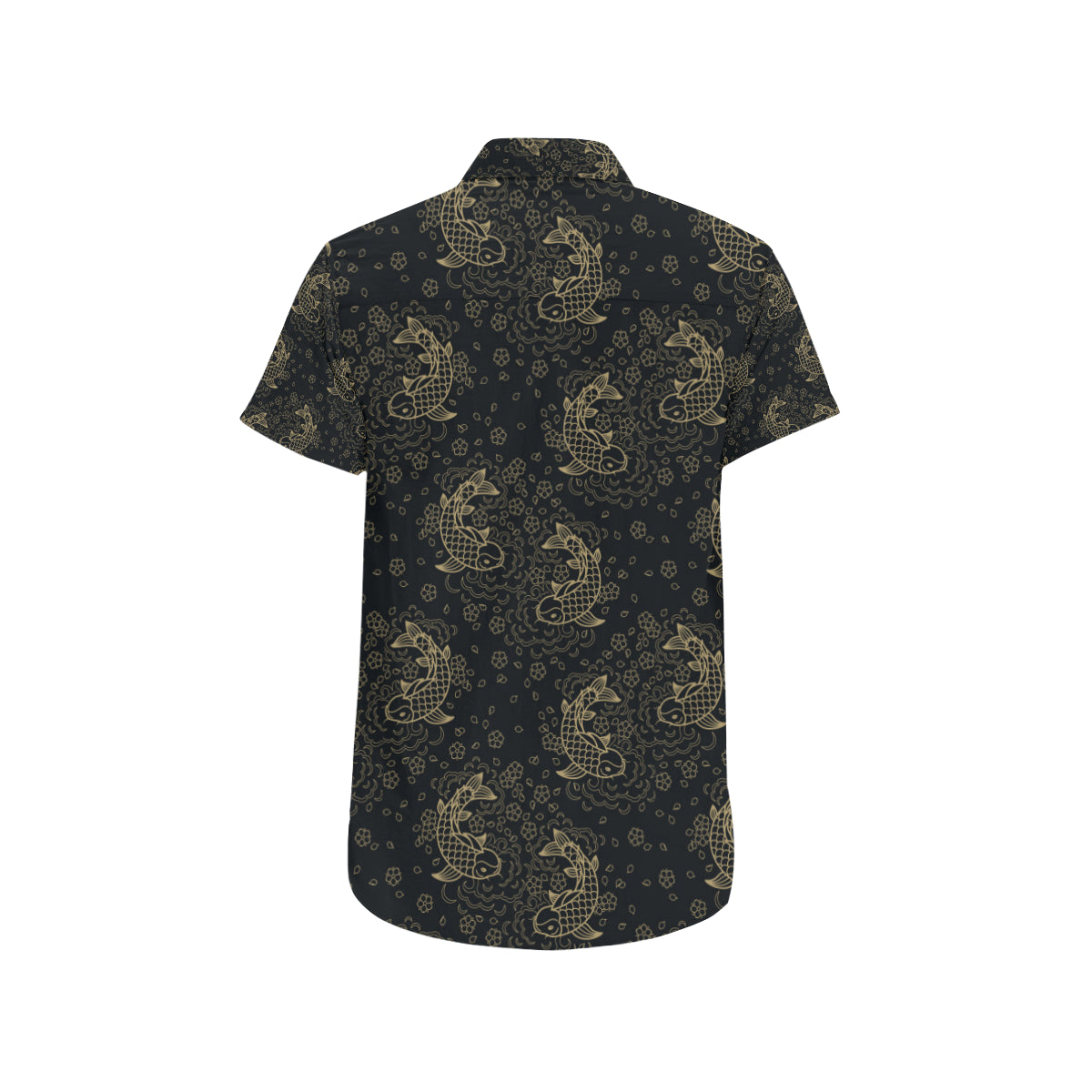 KOI Fish Pattern Print Design 02 Men's Short Sleeve Button Up Shirt