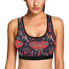 Red Indian Elephant Pattern Sports Bra