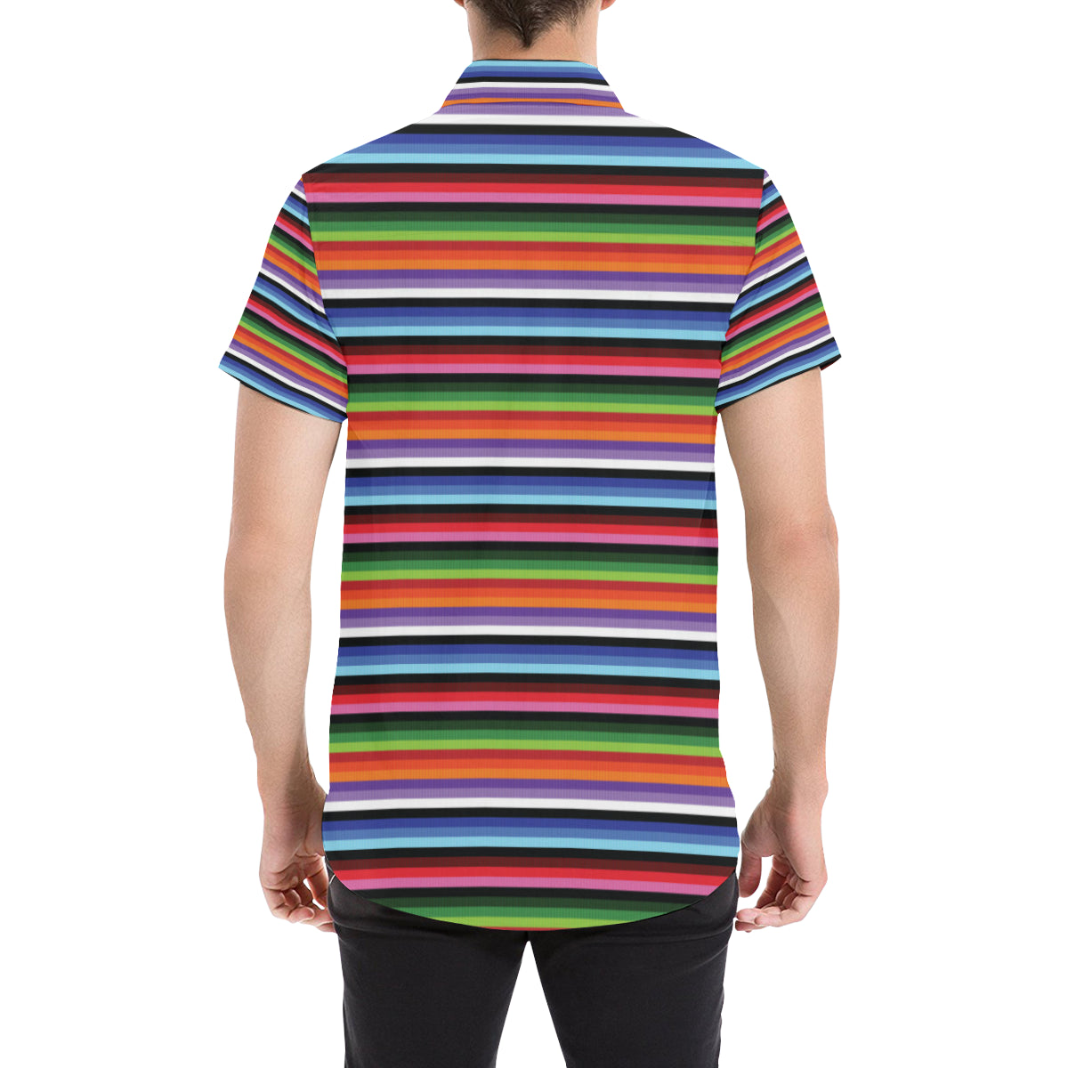 Serape Design Men's Short Sleeve Button Up Shirt