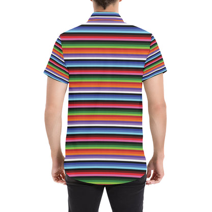 Serape Design Men's Short Sleeve Button Up Shirt