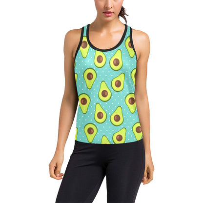Avocado Pattern Print Design AC012 Women's Racerback Tank Top