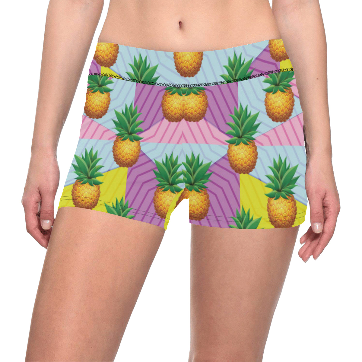 Pineapple Pattern Print Design PP05 Yoga Shorts