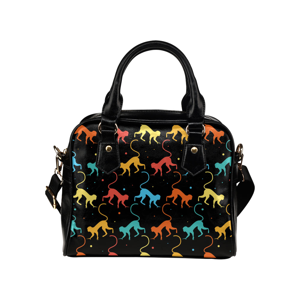 Monkey Pattern Print Design 01 Shoulder Handbag