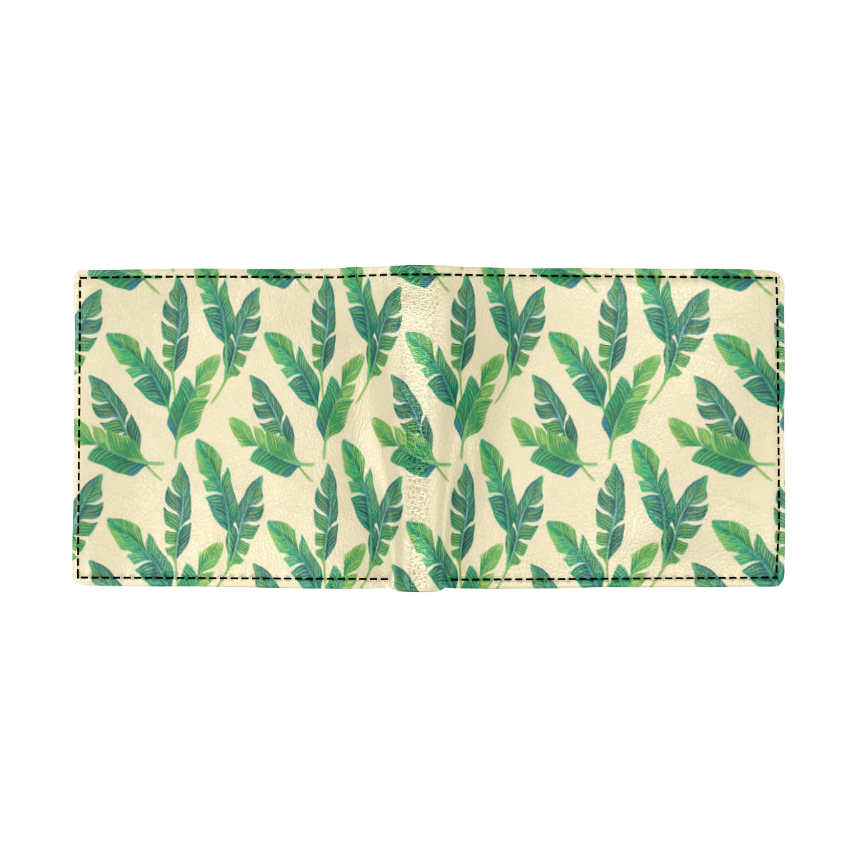Banana Leaf Pattern Print Design 01 Men's ID Card Wallet