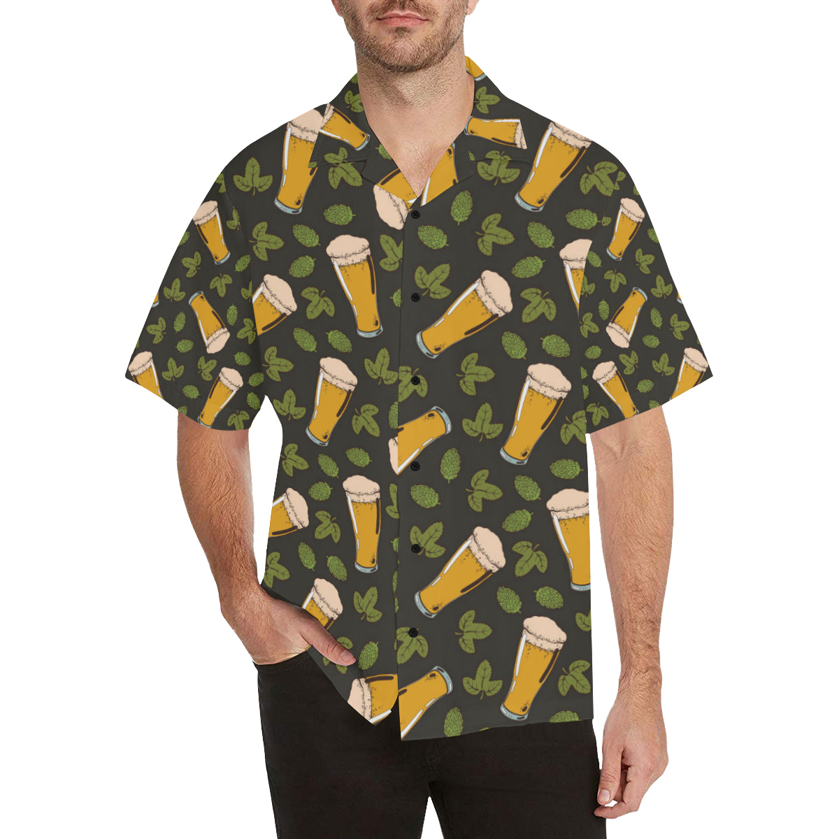Beer Iris Pattern Print Design 02 Men's Hawaiian Shirt