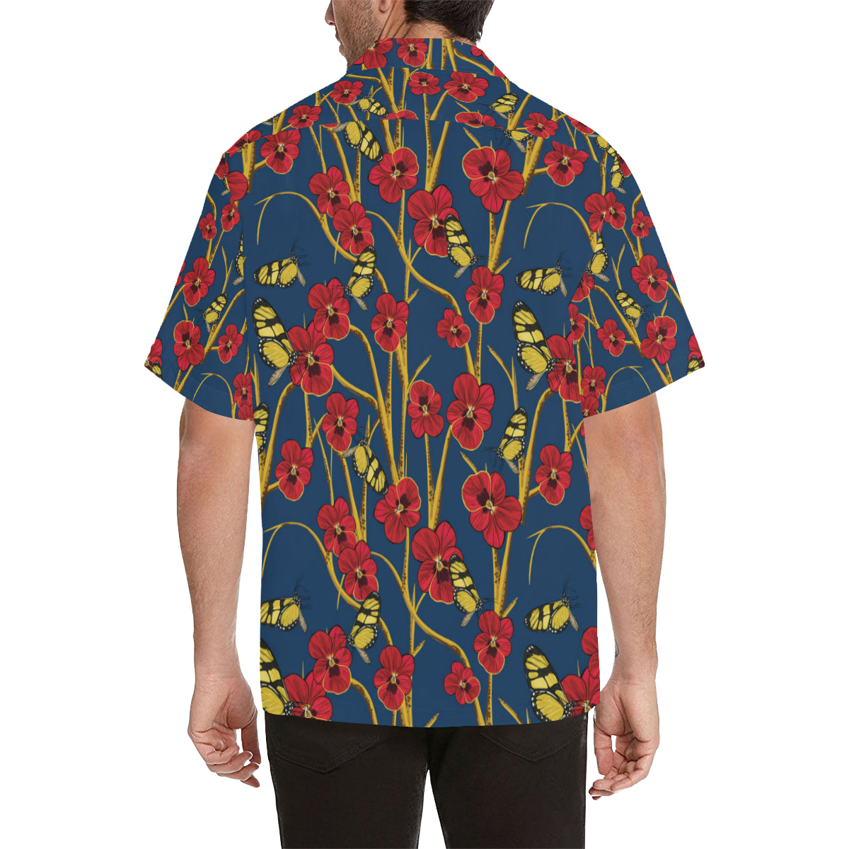 Pansy Pattern Print Design A01 Men's Hawaiian Shirt
