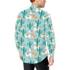 Llama Cactus Pattern Print Design 08 Men's Long Sleeve Shirt