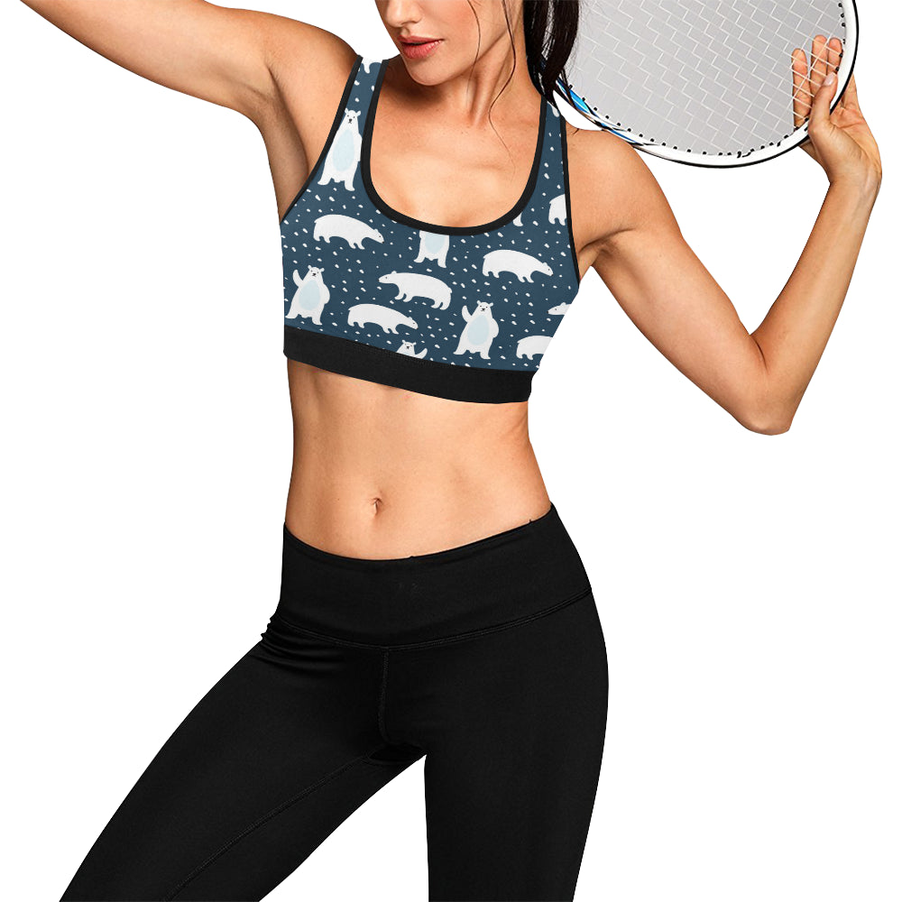 Polar Bear Pattern Print Design A02 Sports Bra