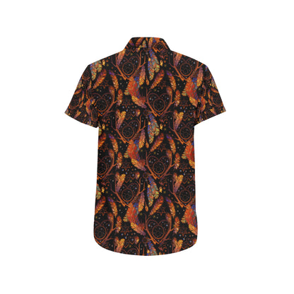 Dream Catcher Native American Design Men's Short Sleeve Button Up Shirt