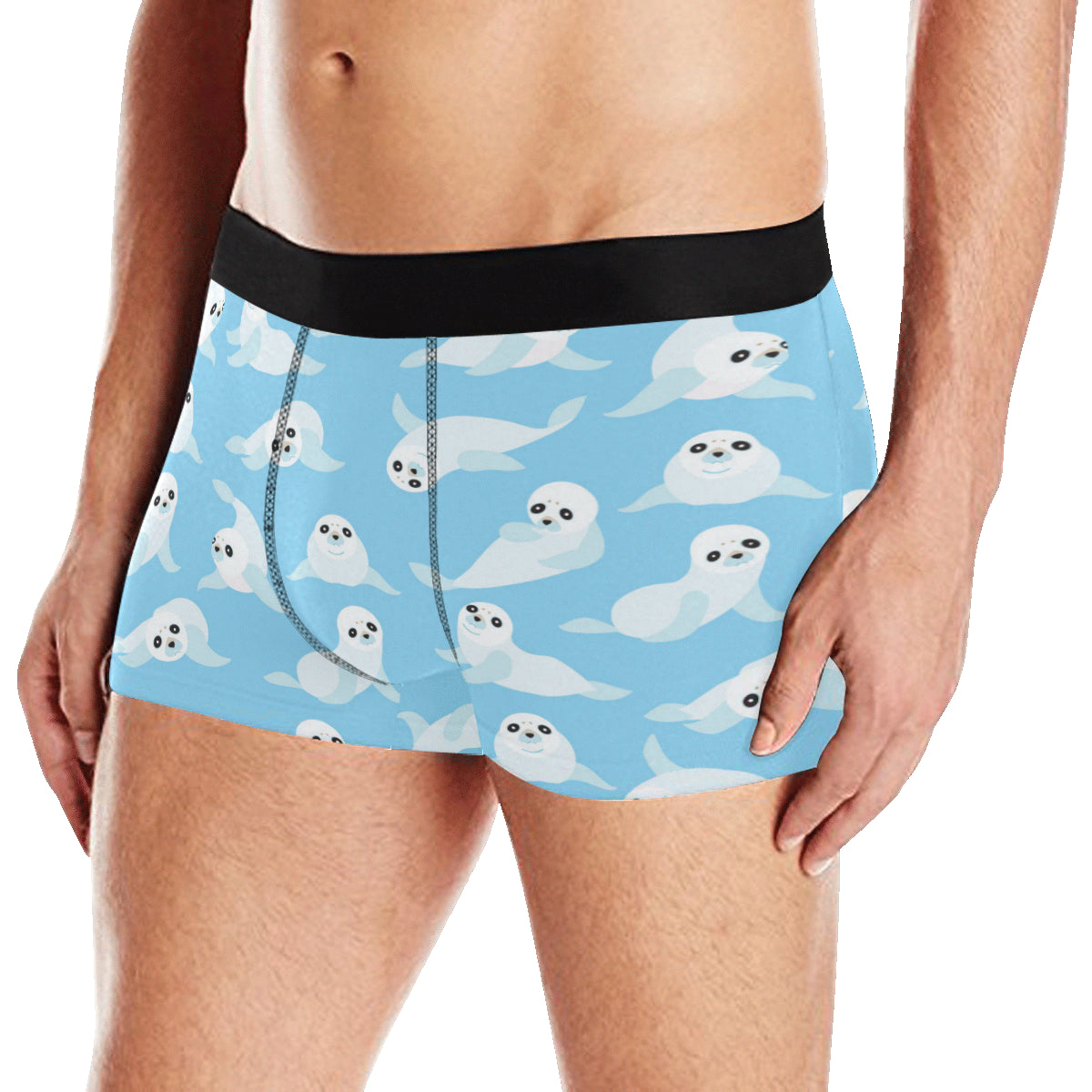 Sea Lion Cute Pattern Print Design 03 Men's Boxer Briefs