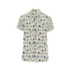 Campfire Pattern Print Design 01 Men's Short Sleeve Button Up Shirt