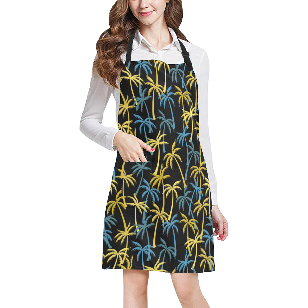 Palm Tree Pattern Apron with Pocket