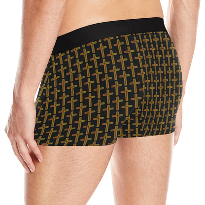 Cross Pattern Print Design 02 Men's Boxer Briefs