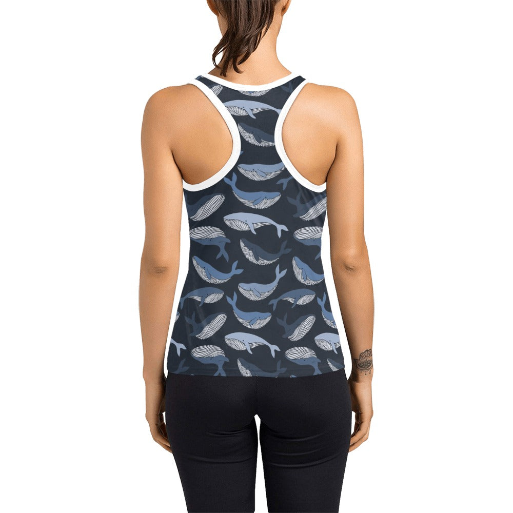 Whale Print Design LKS301 Women's Racerback Tank Top