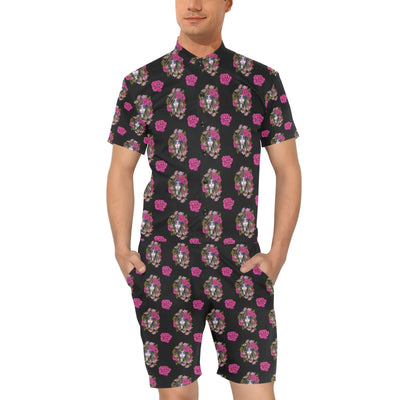 Day of the Dead Makeup Girl Men's Romper