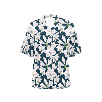 Amaryllis Pattern Print Design AL01 Women's Hawaiian Shirt