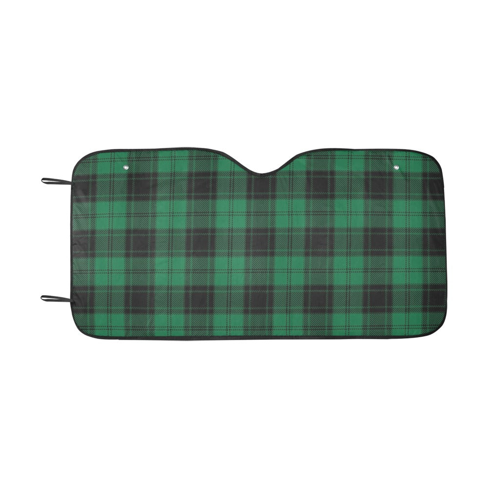 Tartan Green Print Design LKS302 Car front Windshield Sun Shade