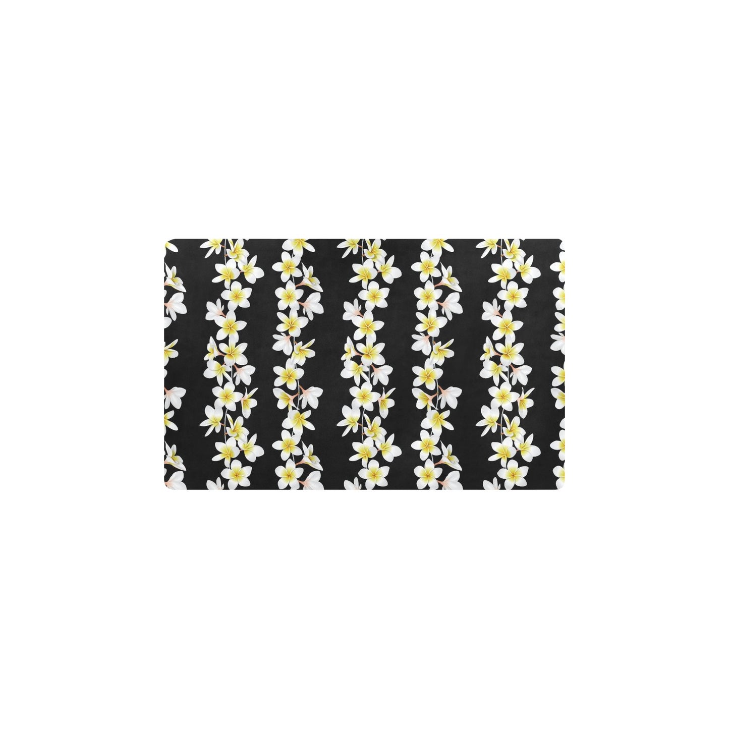 White Plumeria Pattern Print Design PM08 Kitchen Mat