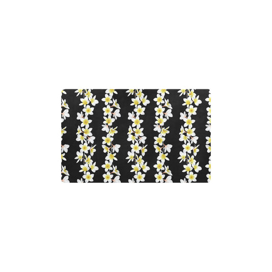 White Plumeria Pattern Print Design PM08 Kitchen Mat
