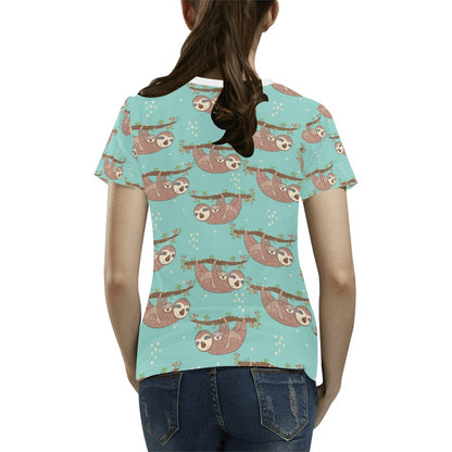 Sloth Print Design LKS302 Women's  T-shirt
