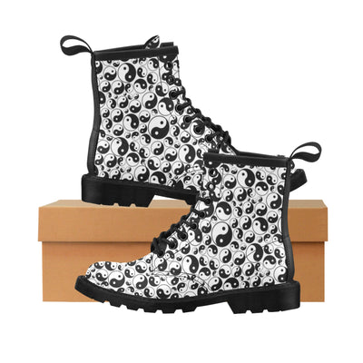 Yin Yang Print Design LKS302 Women's Boots