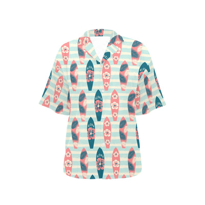 Aloha Hawaii Surfboard Pattern Print Design 02 Women's Hawaiian Shirt