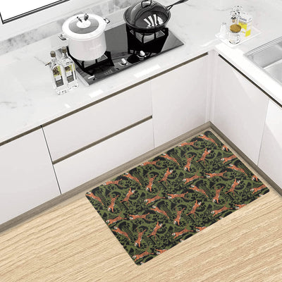 Tiger Pattern Print Design LKS303 Kitchen Mat