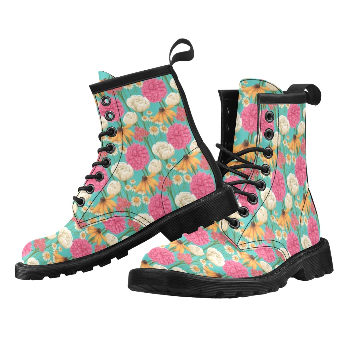 Summer Floral Pattern Print Design SF07 Women's Boots