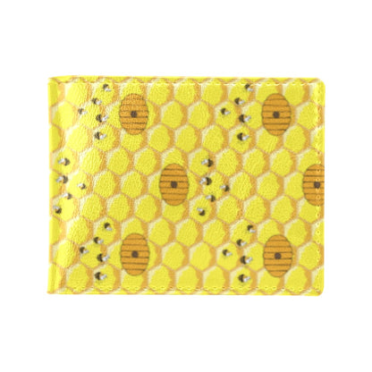 Honey Bee Print Design LKS303 Men's ID Card Wallet