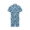 Ocean Wave Pattern Print Men's Romper