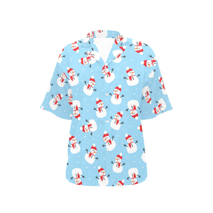 Snowman Print Design LKS305 Women's Hawaiian Shirt