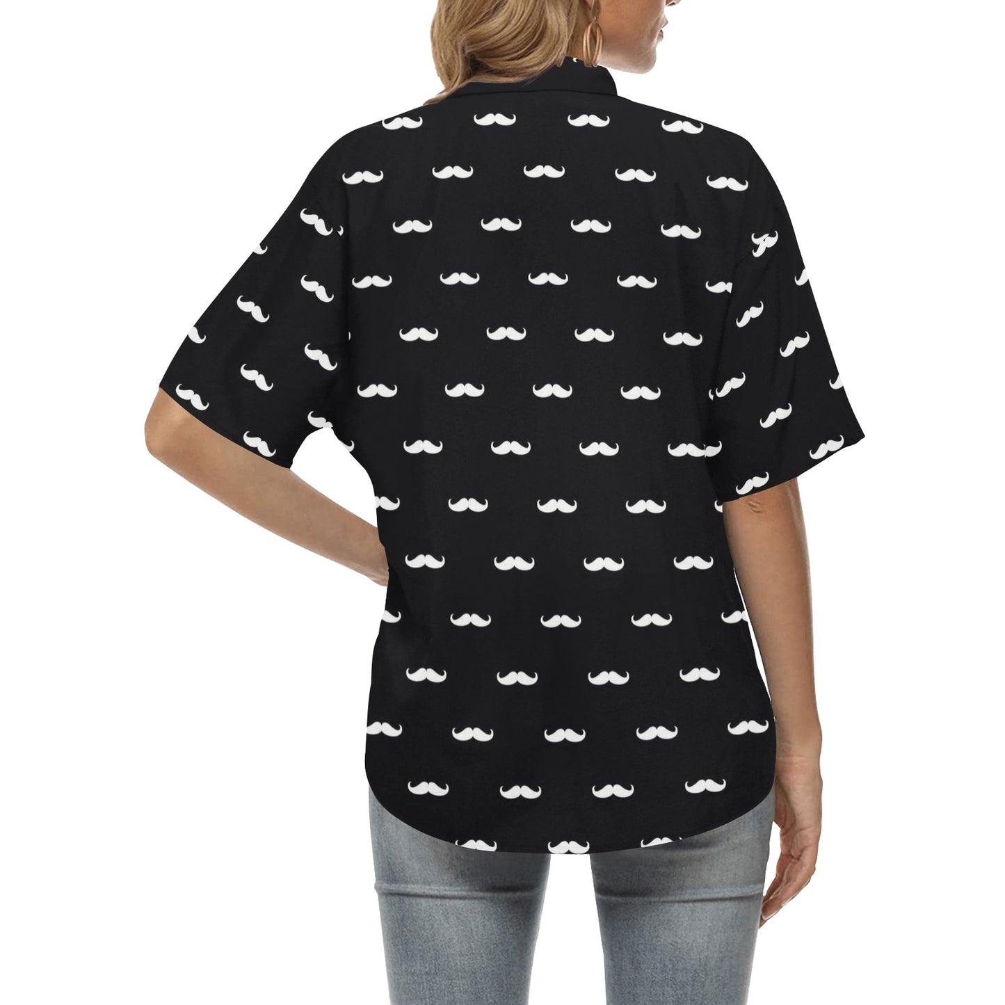 Mustache Pattern Print Design A04 Women's Hawaiian Shirt