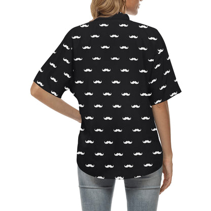 Mustache Pattern Print Design A04 Women's Hawaiian Shirt