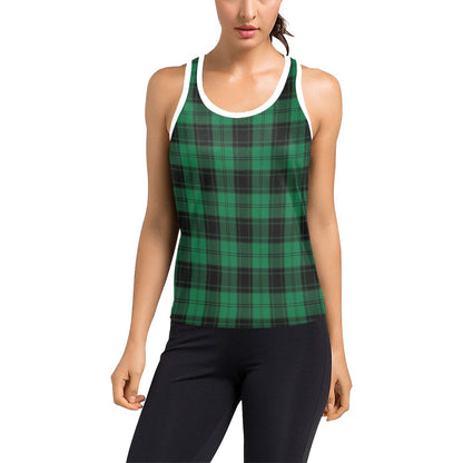 Tartan Green Print Design LKS302 Women's Racerback Tank Top