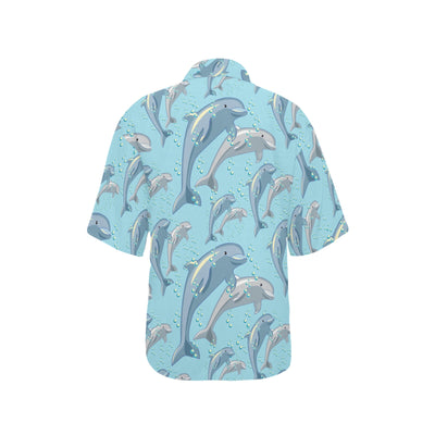 Dolphin Print Pattern Women's Hawaiian Shirt