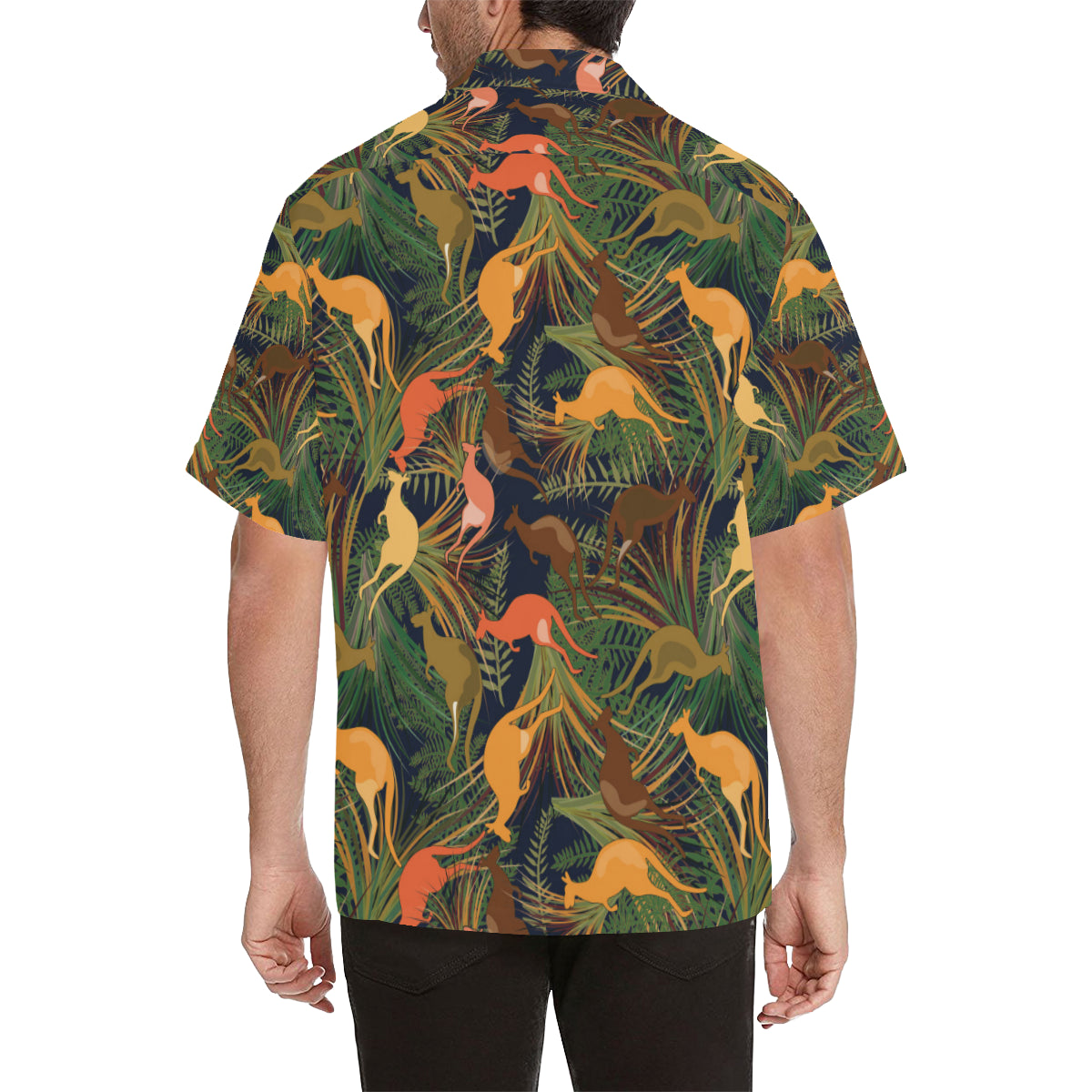 Kangaroos Pattern Print Design 07 Men's Hawaiian Shirt