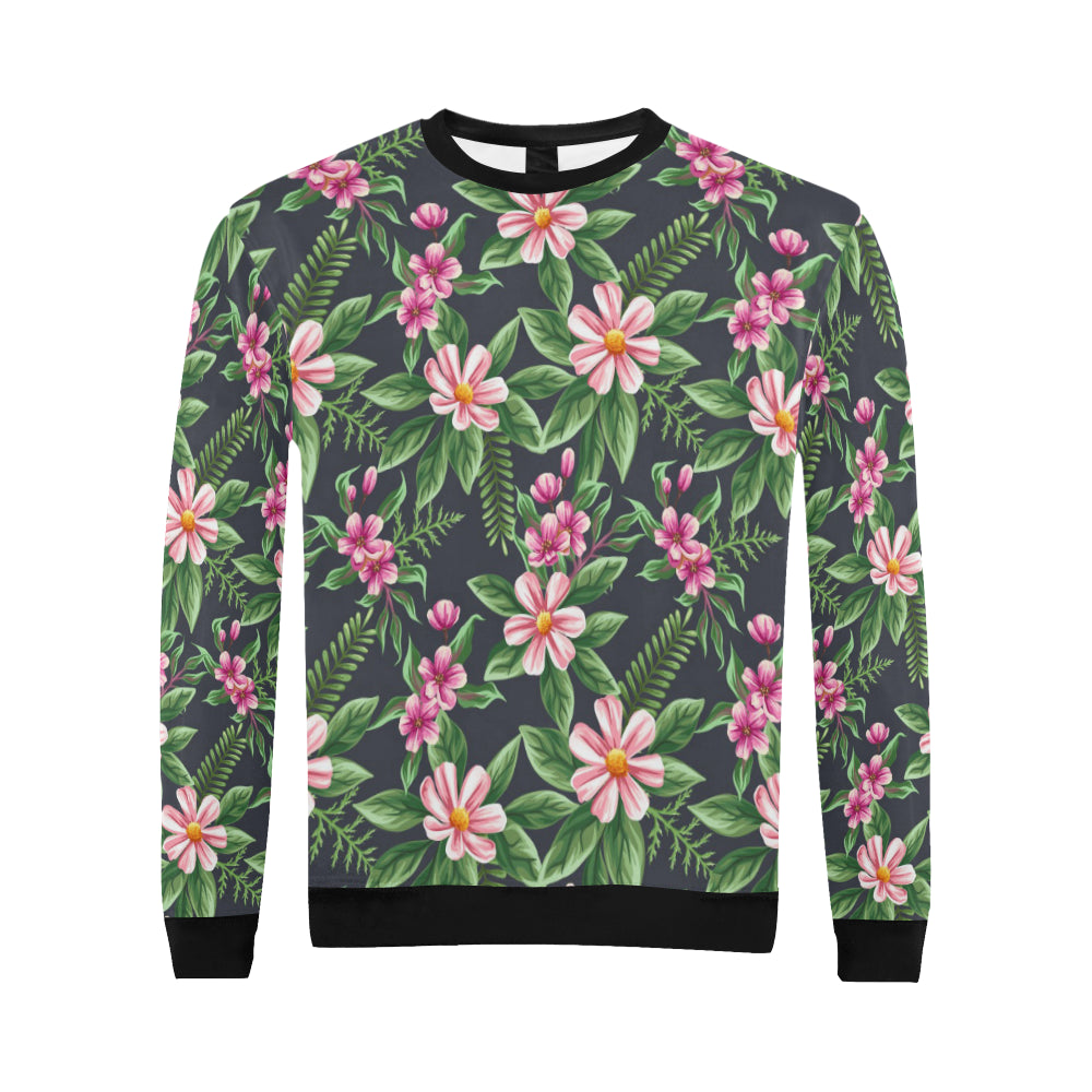 Summer Floral Pattern Print Design SF010 Men Long Sleeve Sweatshirt