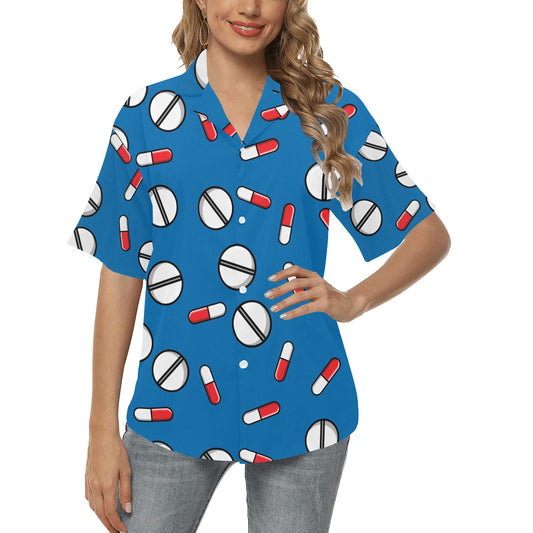 Pill Pattern Print Design A05 Women's Hawaiian Shirt