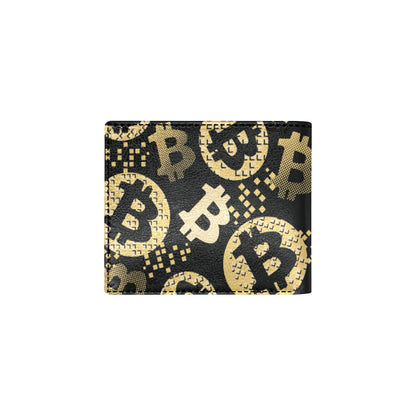 Bitcoin Pattern Print Design DO06 Men's ID Card Wallet