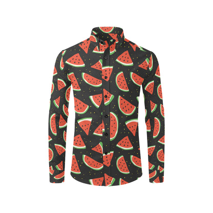 Watermelon Pattern Print Design WM09 Men's Long Sleeve Shirt