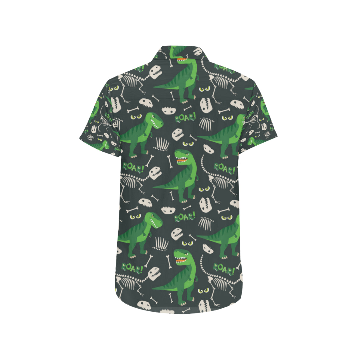 T Rex Pattern Print Design A05 Men's Short Sleeve Button Up Shirt