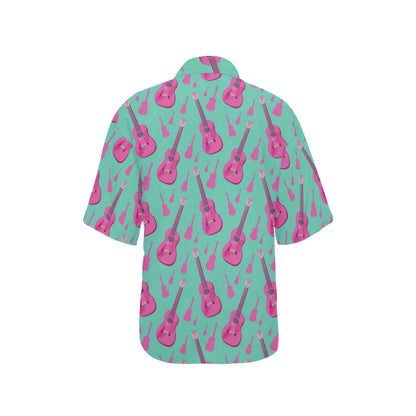 Acoustic Guitar Print Design LKS405 Women's Hawaiian Shirt