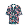 Sugar Skull Print Design LKS308 Women's Hawaiian Shirt