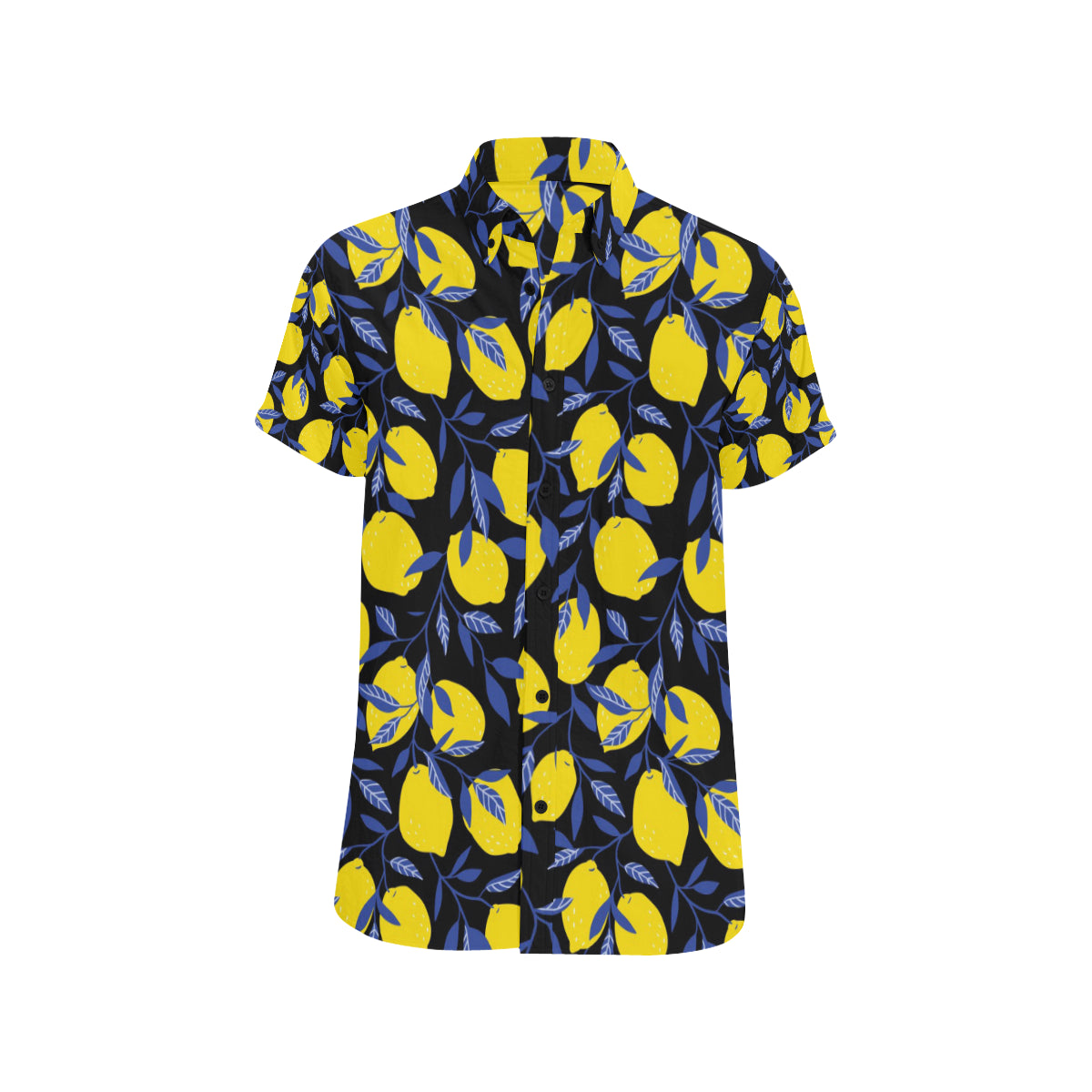 Lemon Pattern Print Design LM01 Men's Short Sleeve Button Up Shirt