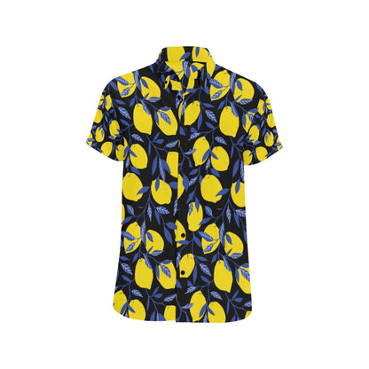Lemon Pattern Print Design LM01 Men's Short Sleeve Button Up Shirt